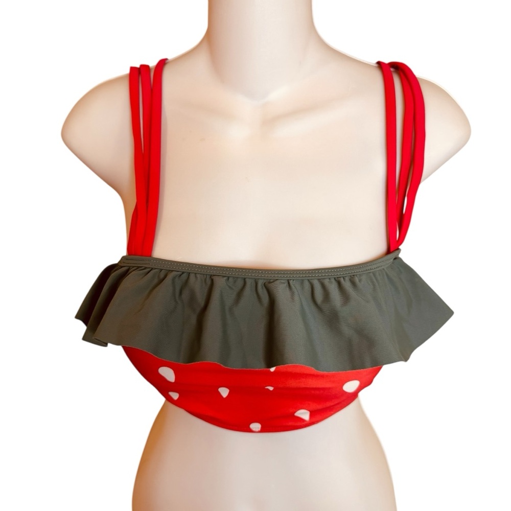 NWT Retro Stage Watermelon Bikini Top sz XXL Red 50s Ruffle - Picture 4 of 8